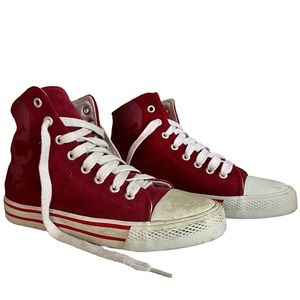 Underground England Hightop Red White Converse Size 5